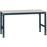 Manuflex AU6124.7016 Werk aanschuiftafel universele standaard met staalbeslag schijf, bxdxh = 2000 x 1000 x 760-870 mm Antraciet