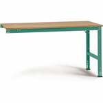 Manuflex AU6084.0001 Werk aanschuiftafel universele standaard met staalbeslag schijf, bxdxh = 1750 x 800 x 760-870 mm Grijs, Groen