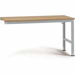 Manuflex LU6136.9006 ESD ESD-werktafel universele standaard aanschuiftafel met kunststof plaat, bxdxh = 2000 x 1200 x 766-876 mm Aluminium-zilver