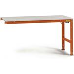 Manuflex LU6116.7035 ESD ESD-werktafel universele standaard aanschuiftafel met kunststof plaat, bxdxh = 2000 x 800 x 766-876 mm Grijs-wit (RAL 7035)