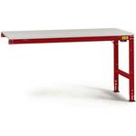 Manuflex LU6128.3003 ESD ESD-werktafel universele standaard aanschuiftafel met melamine schijf, bxdxh = 2000 x 1000 x 763-873 mm Robijn-rood