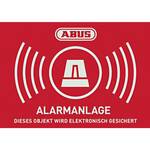 ABUS AU1423 Waarschuwingssticker Alarmsysteem Taal Duits (b x h) 74 mm x 52.5 mm