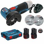 Bosch Blauw 06019H6501 GWX 18V-15 SC Accu Haakse Slijpmachine in L-Boxx
