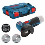Bosch Blauw 06019J4007 GWS 18V-10 Accu Haakse Slijpmachine in L-Boxx