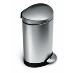 Simplehuman Afvalemmer Half Rond 10 liter (zilver)