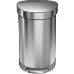 Simplehuman Afvalemmer Half Rond 60 liter (zilver)