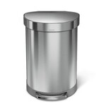 Simplehuman Afvalemmer Half Rond 45 liter (zilver)