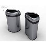 Simplehuman Afvalemmer Bullet Open Half Rond 60 liter (zilver)