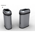 Simplehuman Afvalemmer Bullet Open Slimline 50 liter (zilver)