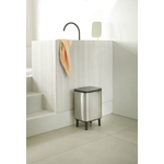 Brabantia bo hi afvalemmer 12 liter met kunststof binnenemmer matt steel fingerprint proof