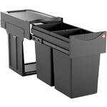 Hailo Tandem Afvalsysteem 25,1x48,2x40 cm Donker Grijs / Zwart