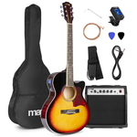 MAX ShowKit elektrisch akoestische gitaarset met gitaarstandaard -