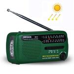 DE13 Hand-Cranked Power Full Band Solar Charging Emergency Outdoor Radio (Groen)