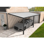 Carport Velvetline antraciet - Polycarbonaat dak - 350x500 cm