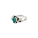 Verzilverde Ring Aquamarijn - Look &apos;Wave&apos; (Maat16,75)