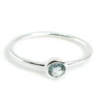 Geboortesteen Ring Aquamarijn Maart - 925 Zilver - Zilverkleurig