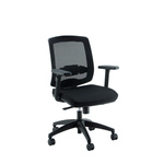 Linea Fabbrica Omnia 02 Zwart/Zwart Bureaustoel met 3D Armleuning