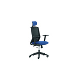 Linea Fabbrica Omnia 01 Zwart/Grijs Bureaustoel met 3D Armleuning + Aluminium Voet