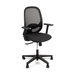Linea Fabbrica Tekna 01 Zwart/Zwart Bureaustoel met 2D Armleuning