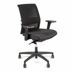 Linea Fabbrica New Malice 01 Zwart/Zwart Bureaustoel met 1D Armleuning