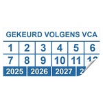 Keuringssticker gekeurd volgens VCA rechthoek 50 x 25 mm - 500 stuks (op rol)