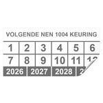 Keuringssticker volgende NEN 1004 keuring rechthoek 50 x 25 mm - 1000 stuks (op rol)