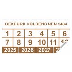 Keuringssticker gekeurd volgens NEN 2484 rechthoek zelfklevende folie 50 x 25 mm - 500 stuks (op rol)