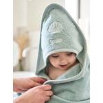 Interbaby badcape Stippen junior 100 cm katoen blauw