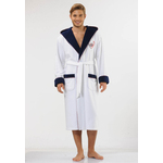 badjas unisex marineblauw wafelkatoen