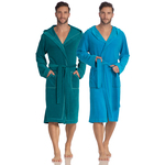 Capuchon badjas Vossen-aqua-2xl