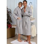 Badjas paarse streep / luxe sauna badjas - S