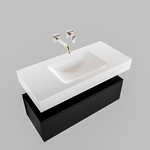 Saniclass exclusive badmeubel 120cm glans wit met wastafel Legend keramiek zwart incl. zwarte grepen OUTLETSTORE sw3089/sw86607/sw156419/