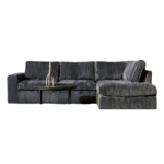 MySofa hoekbank Teddy | Antraciet | 2,5 zits + Divan Rechts
