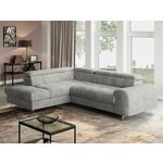 Converteerbare hoekbank SUNNY met longchair rechts stof zilver