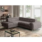 Converteerbare hoekbank SUNNY met longchair rechts stof grijs