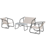 HOMCOM 2-zitsbank, stijlvol loveseat, compact design, stevige linnen bekleding, duurzaam rubberhout, 115 x 66,5 x 73 cm, grijs | Aosom.nl