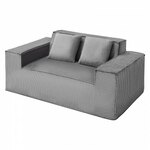 VEVOR Loveseat Sofa Corduroy Sofa Grijs Tweezitsbank Slaapkamer 160cm