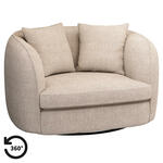 Leen Bakker - Loveseat Enzio - Wales - Stof - Taupe - 95x129x76 Cm