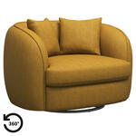 Leen Bakker - Loveseat Enzio - Elephant - Oker - Stof - Geel - 95x129x76 Cm