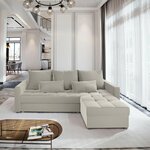 HOMCOM Slaapbank, luxe 2-zitsbank met slaapfunctie, trendy fluweel, inclusief 2 kussens, ruimtebesparend, 180 x 85 x 76 cm, Beige, Zwart | Aosom.nl