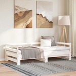 Slaapbank uitschuifbaar massief grenenhout 2x(90x200) cm