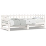 Slaapbank uitschuifbaar 2x(90x190) cm massief grenenhout