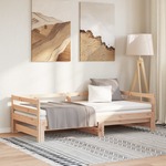 Slaapbank uitschuifbaar massief grenenhout wit 2x(90x200) cm