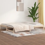 Slaapbank uitschuifbaar 2x(80x200) cm massief grenenhout zwart