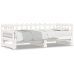 Slaapbank uitschuifbaar massief grenenhout zwart 2x(90x200) cm