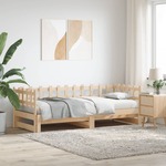 Slaapbank uitschuifbaar massief grenenhout wit 2x(90x190) cm