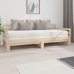 Slaapbank uitschuifbaar massief grenenhout wit 2x(90x190) cm