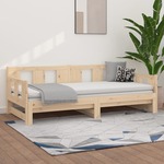 Slaapbank uitschuifbaar massief grenenhout zwart 2x(80x200) cm