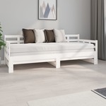 Slaapbank uitschuifbaar massief grenenhout zwart 2x(80x200) cm
