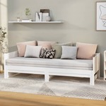 Slaapbank uitschuifbaar massief grenenhout zwart 2x(80x200) cm